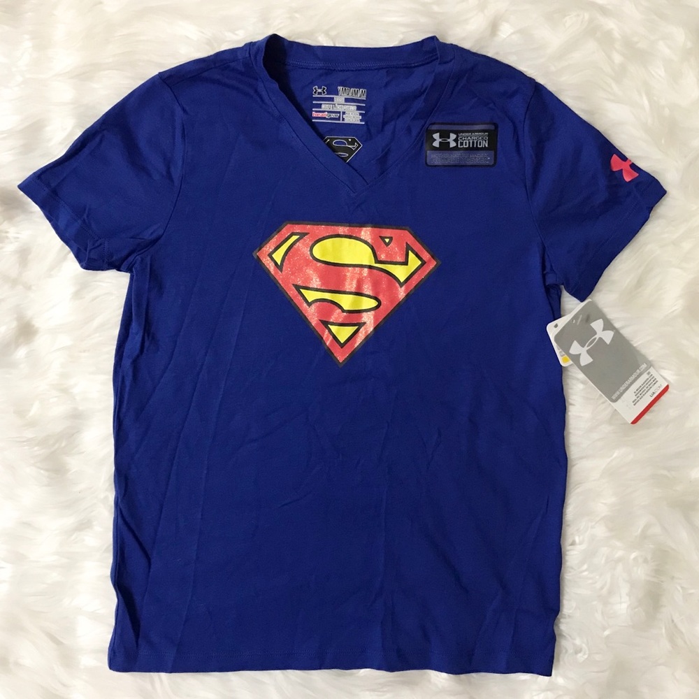 Under Armour Girl’s’ Superman Blue T-Shirt NWT
